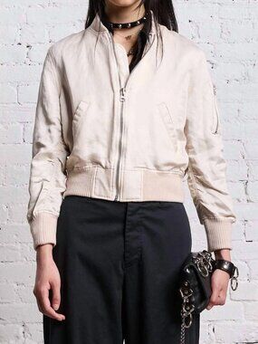 R13 - Shrunken Flight Bomber Jacket - Oyster - Medium - Excellent Condition